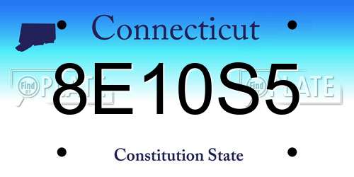 8E10S5 Connecticut License Plate