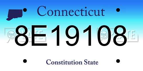 8E19108 Connecticut License Plate