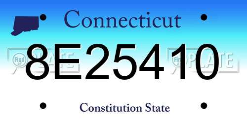 8E25410 Connecticut License Plate