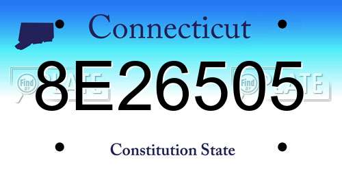 8E26505 Connecticut License Plate