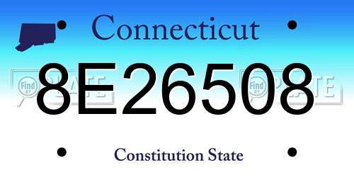 8E26508 Connecticut License Plate