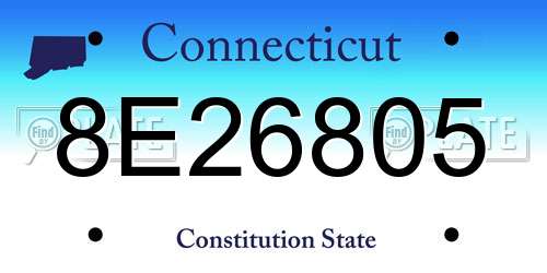 8E26805 Connecticut License Plate