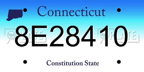 8E28410 Connecticut License Plate