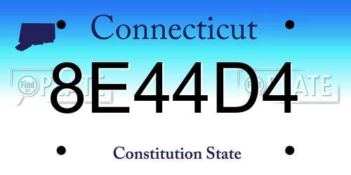 8E44D4 Connecticut License Plate
