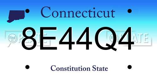 8E44Q4 Connecticut License Plate