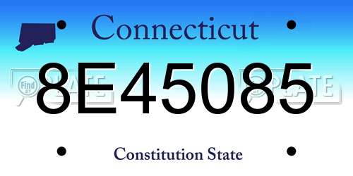 8E45085 Connecticut License Plate