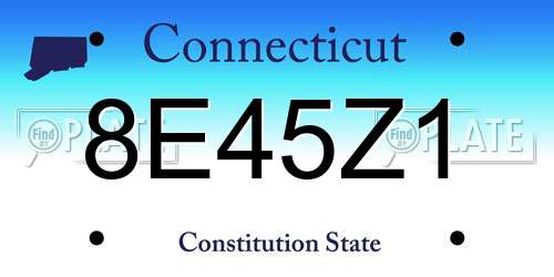 8E45Z1 Connecticut License Plate