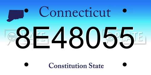 8E48055 Connecticut License Plate