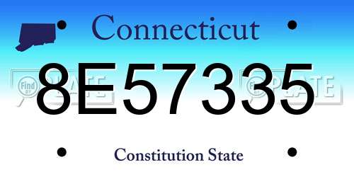 8E57335 Connecticut License Plate