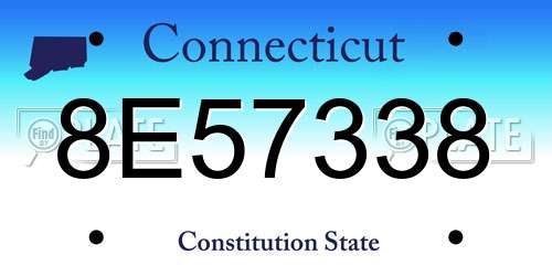 8E57338 Connecticut License Plate