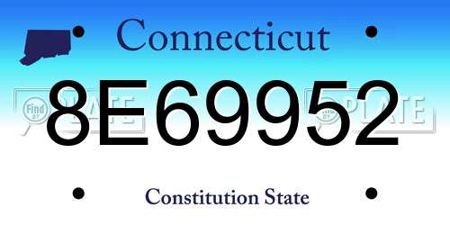 8E69952 Connecticut License Plate