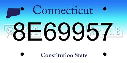 8E69957 Connecticut License Plate