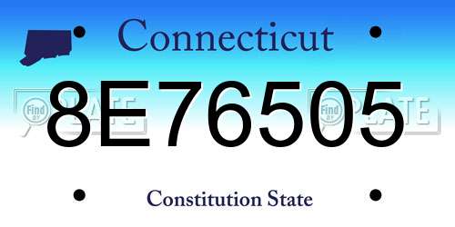 8E76505 Connecticut License Plate