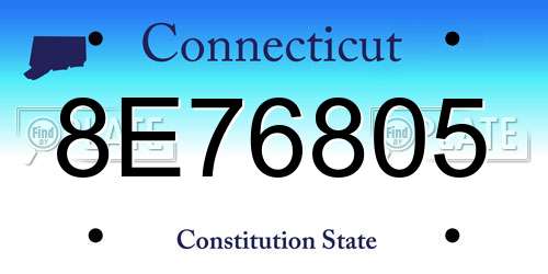 8E76805 Connecticut License Plate