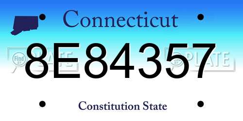8E84357 Connecticut License Plate