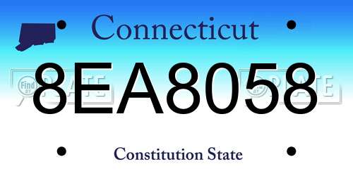 8EA8058 Connecticut License Plate