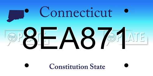 8EA871 Connecticut License Plate