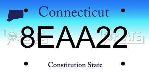 8EAA22 Connecticut License Plate