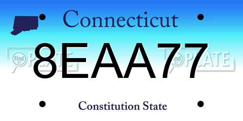 8EAA77 Connecticut License Plate