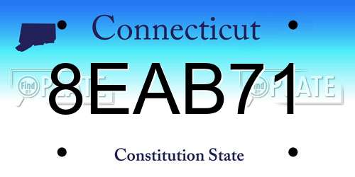 8EAB71 Connecticut License Plate