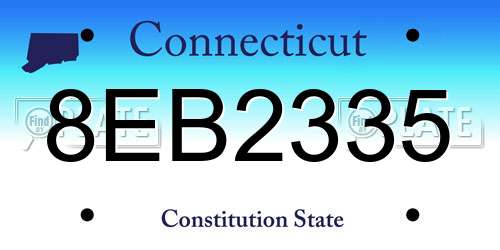 8EB2335 Connecticut License Plate