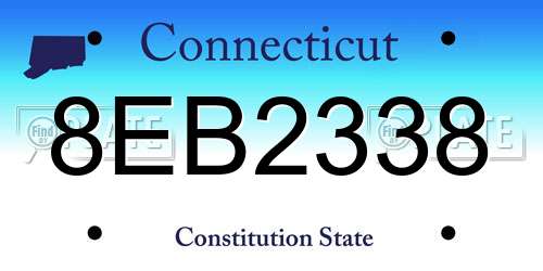 8EB2338 Connecticut License Plate