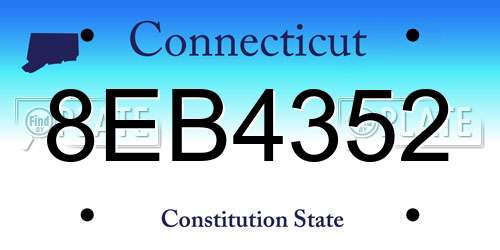 8EB4352 Connecticut License Plate