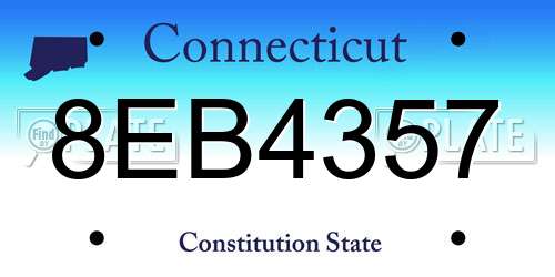 8EB4357 Connecticut License Plate