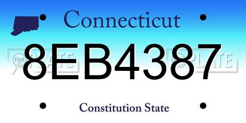 8EB4387 Connecticut License Plate