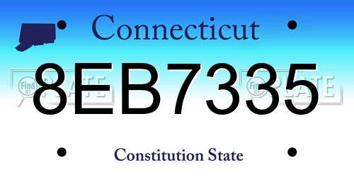 8EB7335 Connecticut License Plate