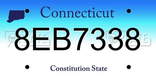 8EB7338 Connecticut License Plate