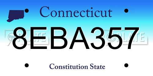 8EBA357 Connecticut License Plate