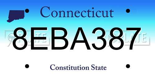 8EBA387 Connecticut License Plate