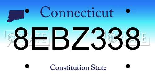 8EBZ338 Connecticut License Plate