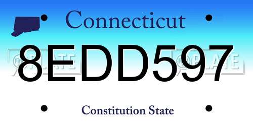 8EDD597 Connecticut License Plate