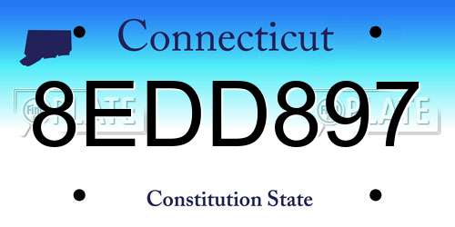 8EDD897 Connecticut License Plate
