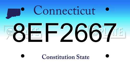 8EF2667 Connecticut License Plate