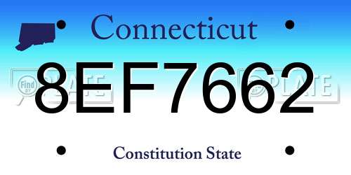 8EF7662 Connecticut License Plate