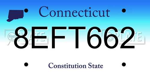 8EFT662 Connecticut License Plate