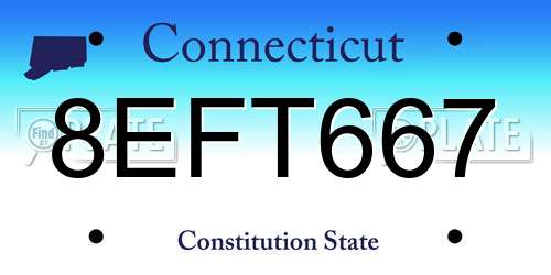 8EFT667 Connecticut License Plate