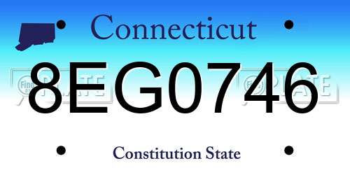 8EG0746 Connecticut License Plate