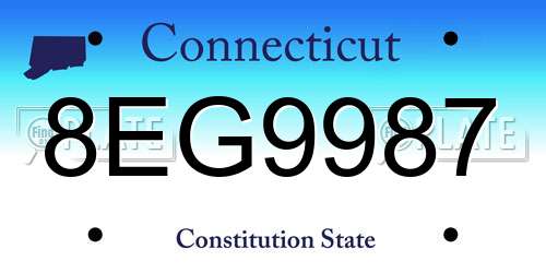8EG9987 Connecticut License Plate