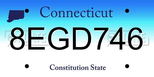 8EGD746 Connecticut License Plate