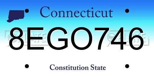 8EGO746 Connecticut License Plate
