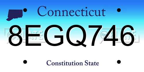 8EGQ746 Connecticut License Plate