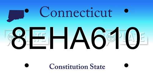 8EHA610 Connecticut License Plate