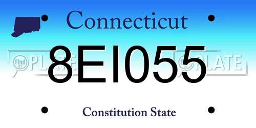 8EI055 Connecticut License Plate