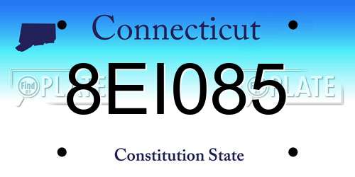 8EI085 Connecticut License Plate