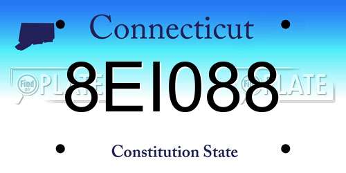 8EI088 Connecticut License Plate
