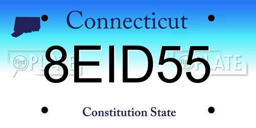 8EID55 Connecticut License Plate
